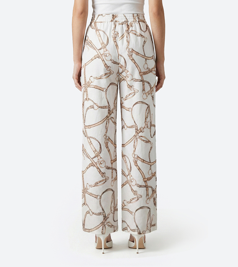 بنطلون بقصة مستقيمة وخصر مرن 