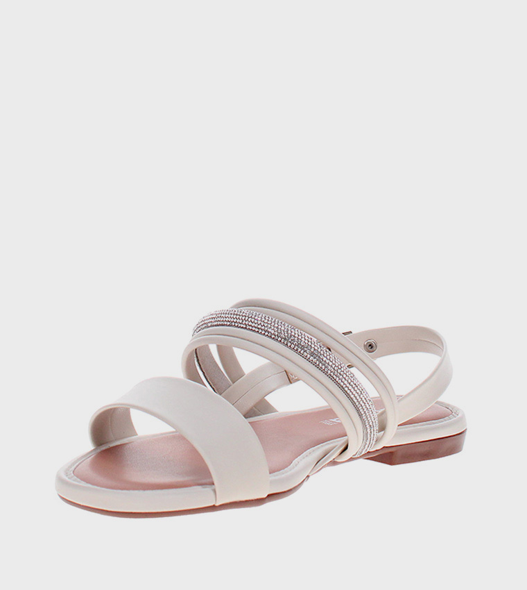 Moleca  Flat Sandals - Off White Flat Sandals