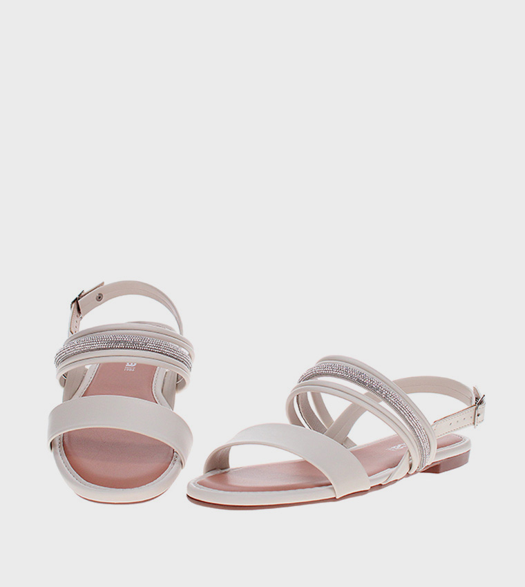 Moleca  Flat Sandals - Off White Flat Sandals