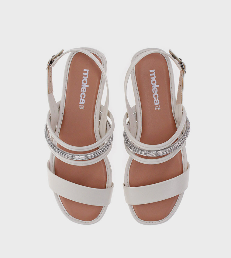 Moleca  Flat Sandals - Off White Flat Sandals