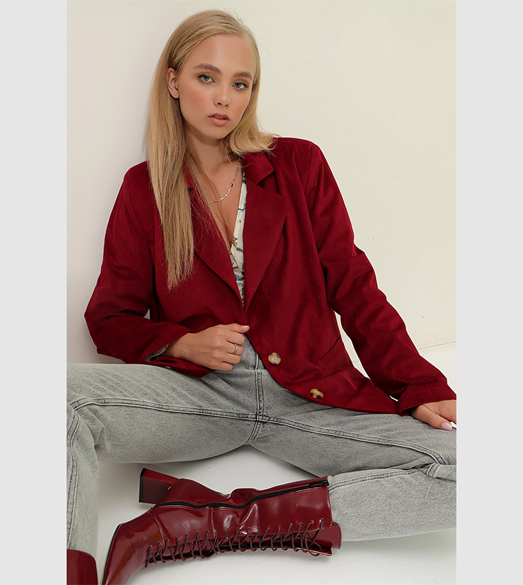 سترة مخمل منسوجة