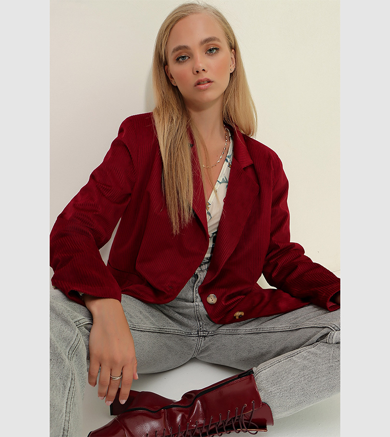 سترة مخمل منسوجة