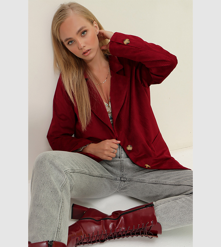 سترة مخمل منسوجة