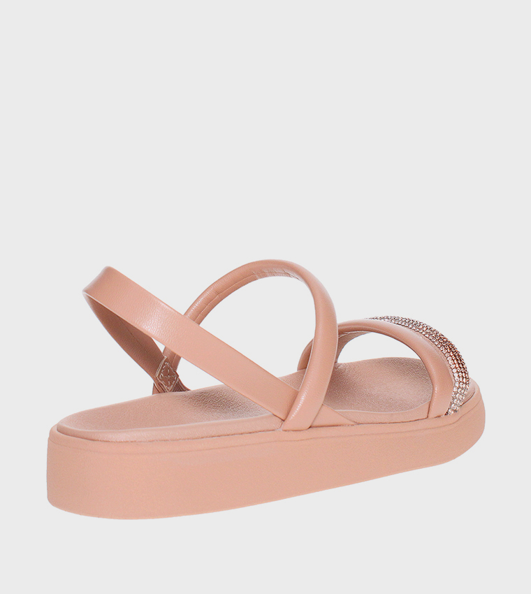 BEATRIZ Embellished Slingback Flat Sandals