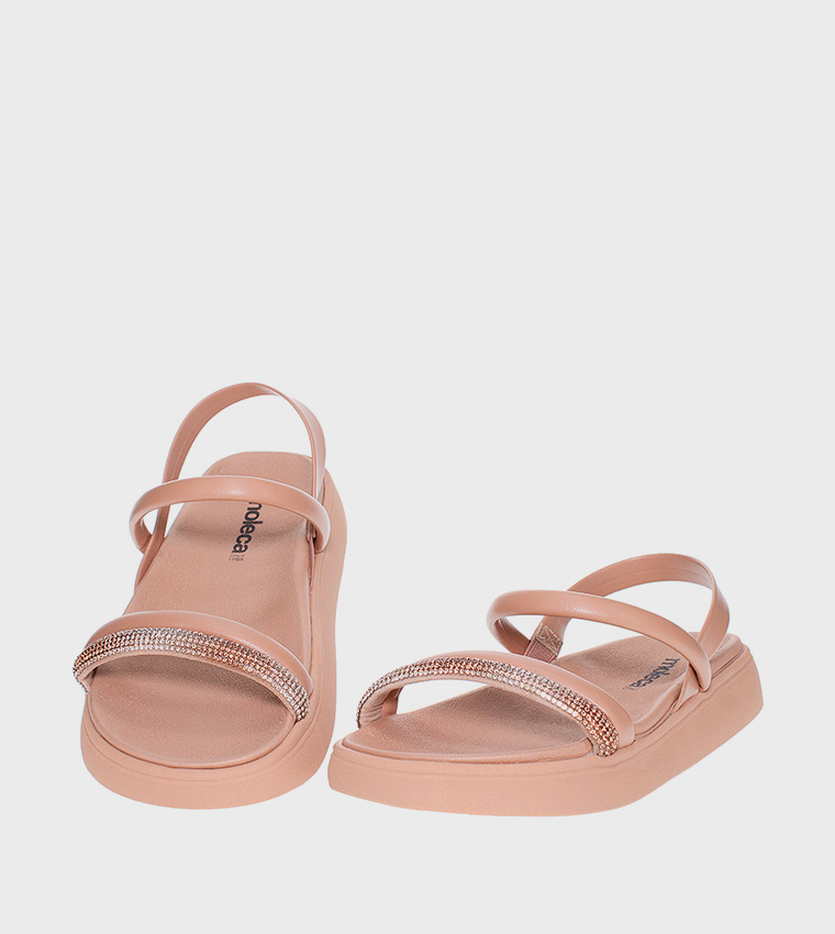 BEATRIZ Embellished Slingback Flat Sandals