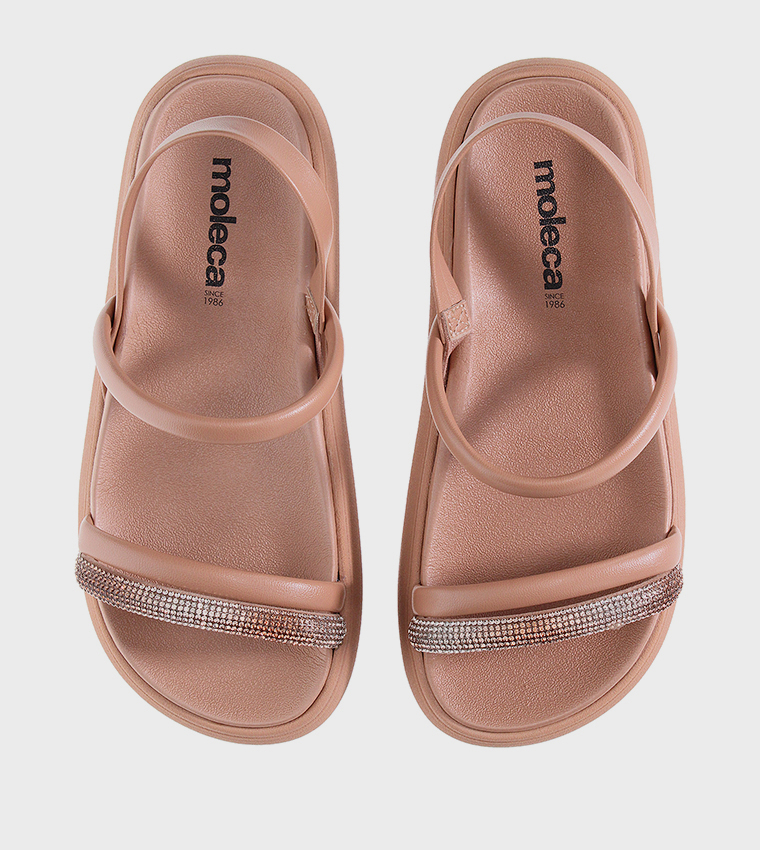 BEATRIZ Embellished Slingback Flat Sandals