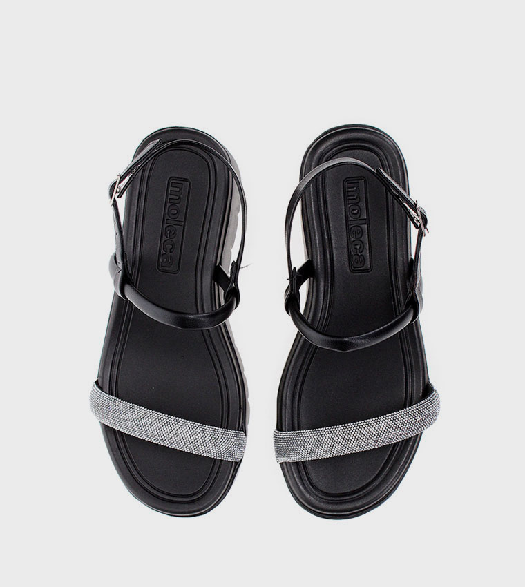 Embellished Ankle Loop Wedge Sandals