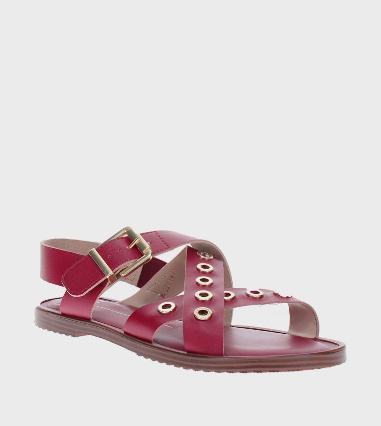 موليكا  الصنادل المسطحة - أحمر Flat Sandals