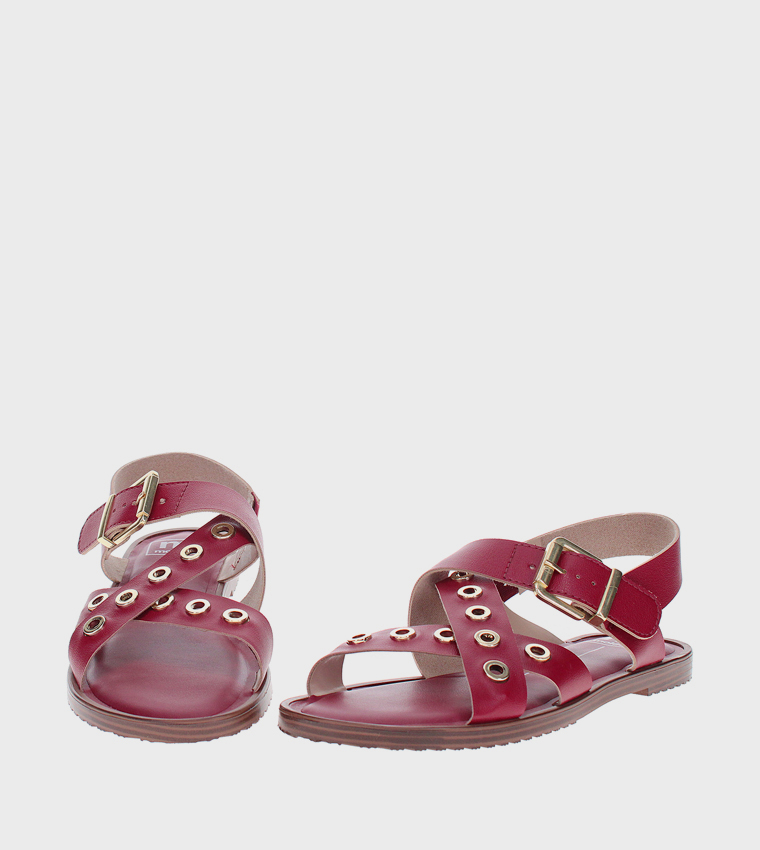 موليكا  الصنادل المسطحة - أحمر Flat Sandals