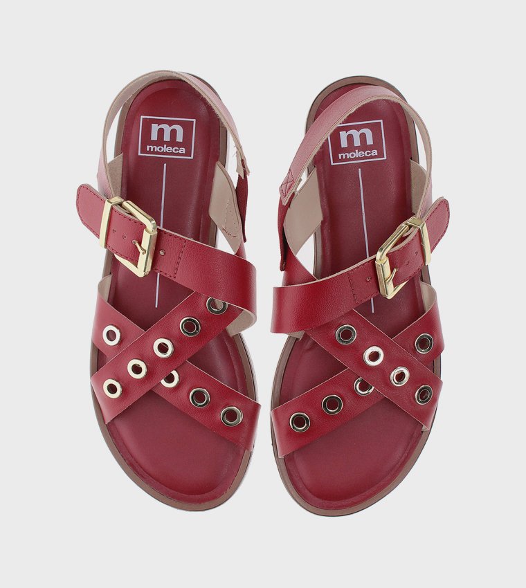 موليكا  الصنادل المسطحة - أحمر Flat Sandals