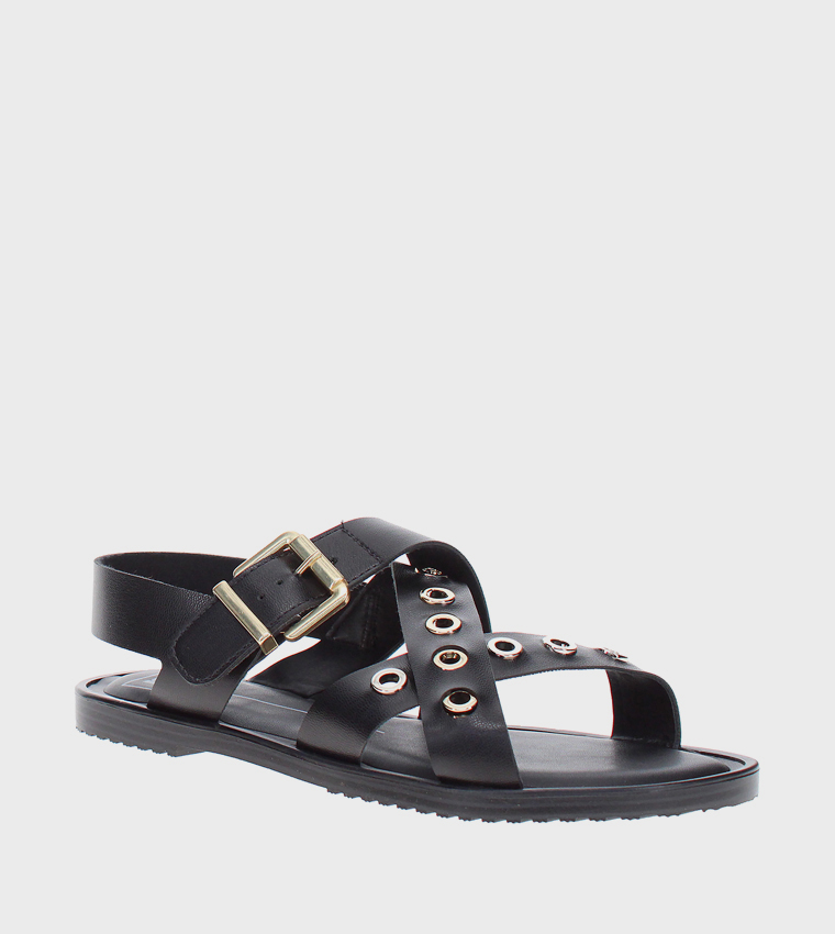 موليكا  الصنادل المسطحة - أسود Flat Sandals
