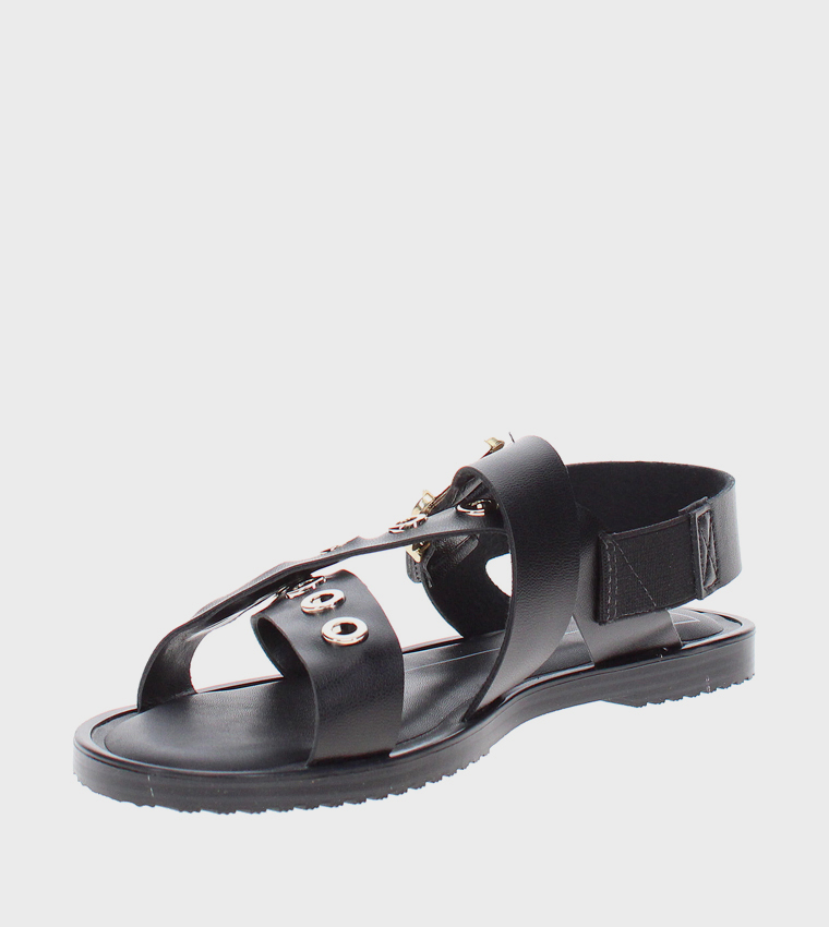 موليكا  الصنادل المسطحة - أسود Flat Sandals