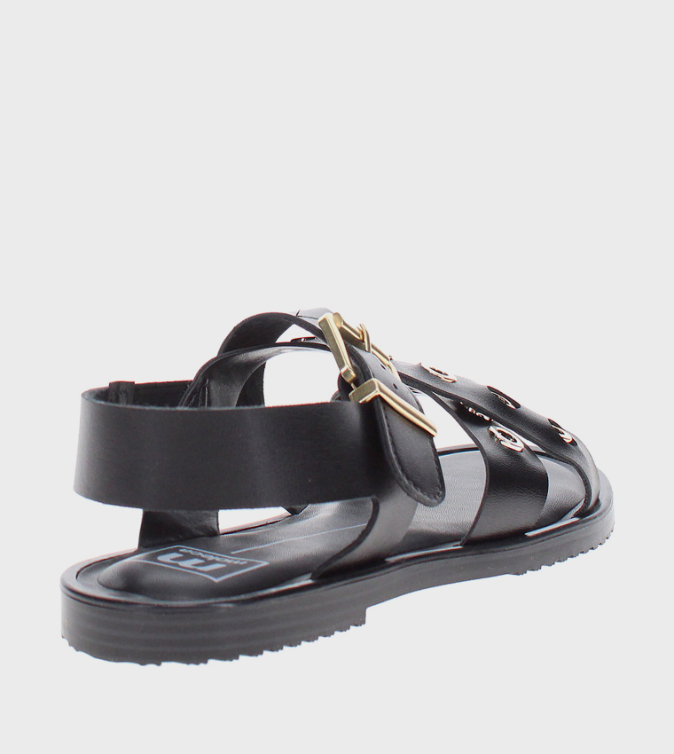 موليكا  الصنادل المسطحة - أسود Flat Sandals