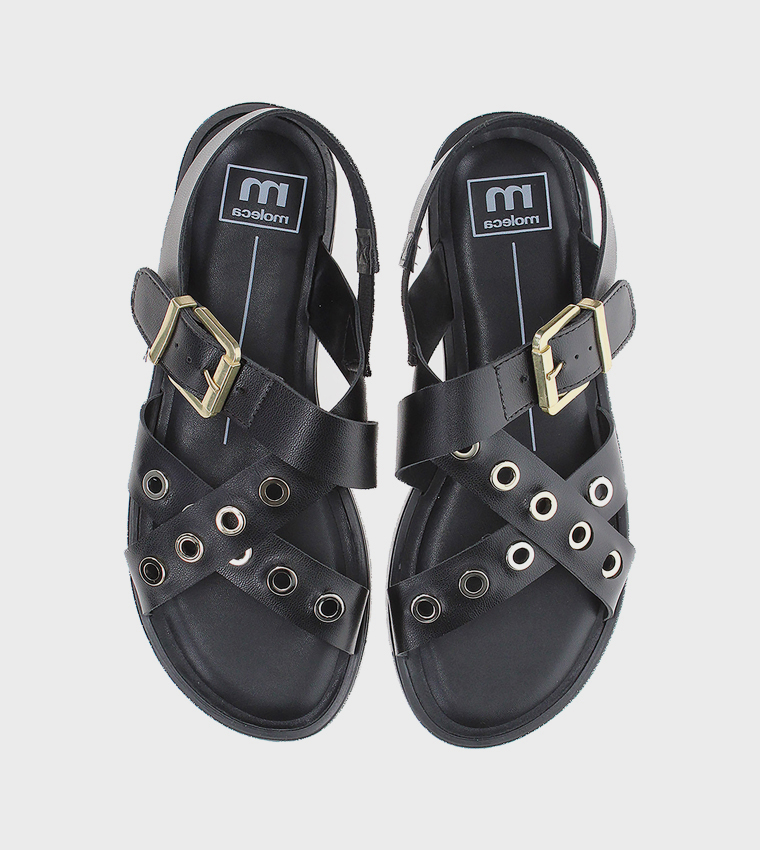 موليكا  الصنادل المسطحة - أسود Flat Sandals