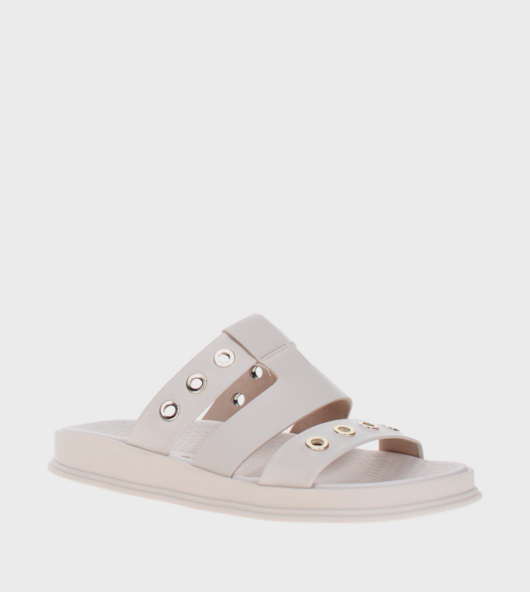 Moleca  Flat Sandals - Off White Flat Sandals
