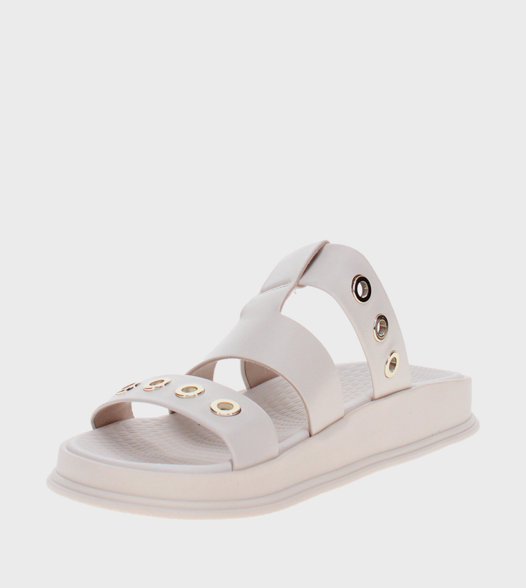 Moleca  Flat Sandals - Off White Flat Sandals