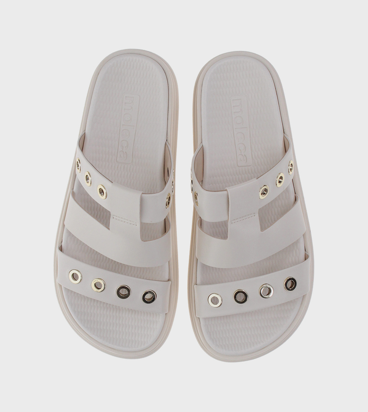 Moleca  Flat Sandals - Off White Flat Sandals