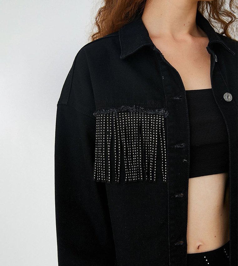 Regular Fit Tassel Coat