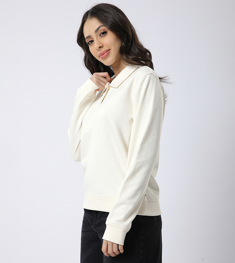 Logo Embroidered Collared Sweater