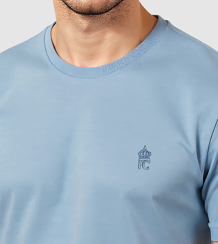 Monogram Detail Short Sleeves Stretch T-Shirt