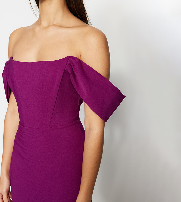 Off-Shoulder Midi Dress