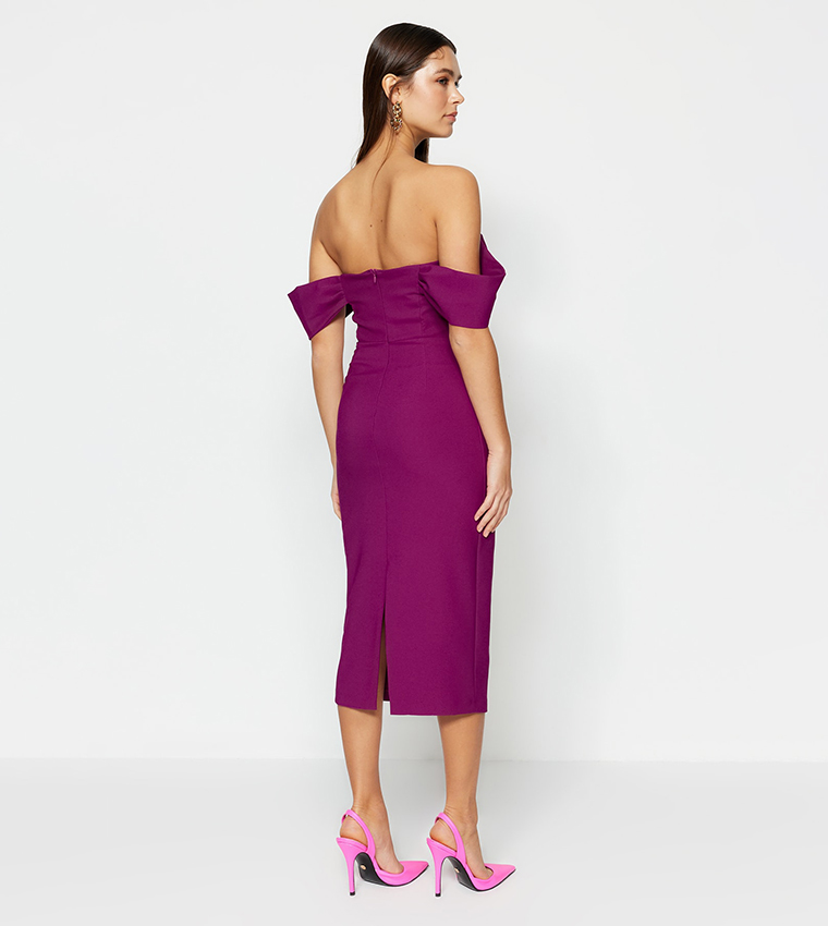 Off-Shoulder Midi Dress