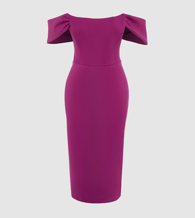 Off-Shoulder Midi Dress