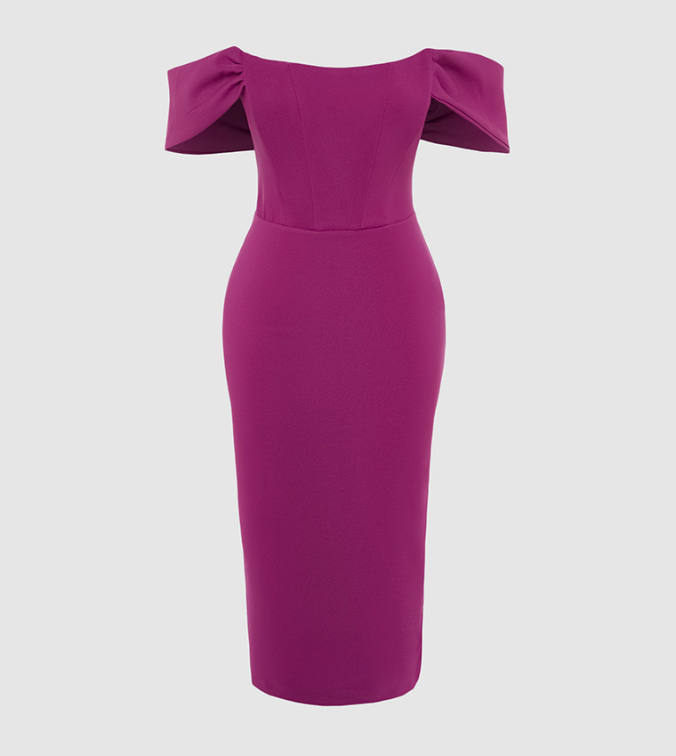 Off-Shoulder Midi Dress