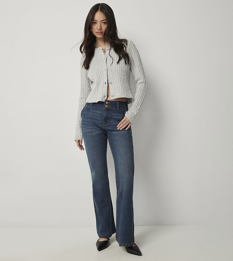 High Rise Flared Leg Jeans