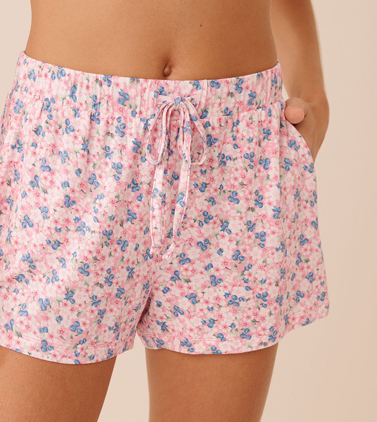 Bloom & Berry Print Soft Jersey Pyjama Shorts