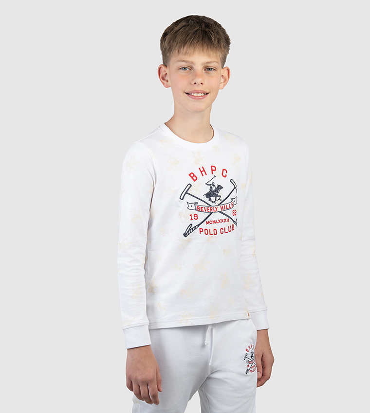 Embroidered Pop-Over Long Sleeves Sweatshirt