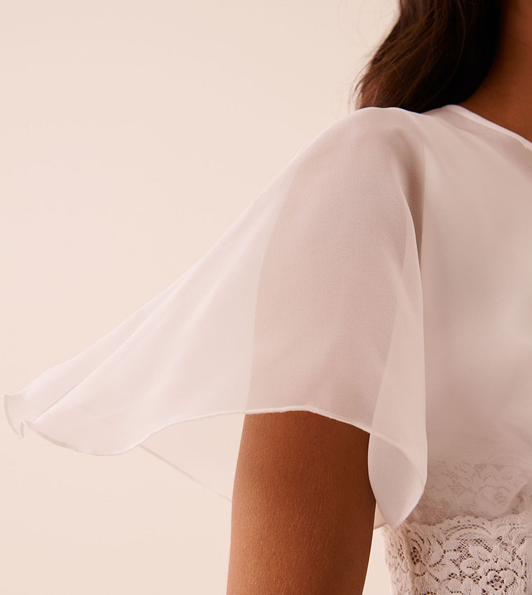 Chiffon and Lace Open Front Nightdress