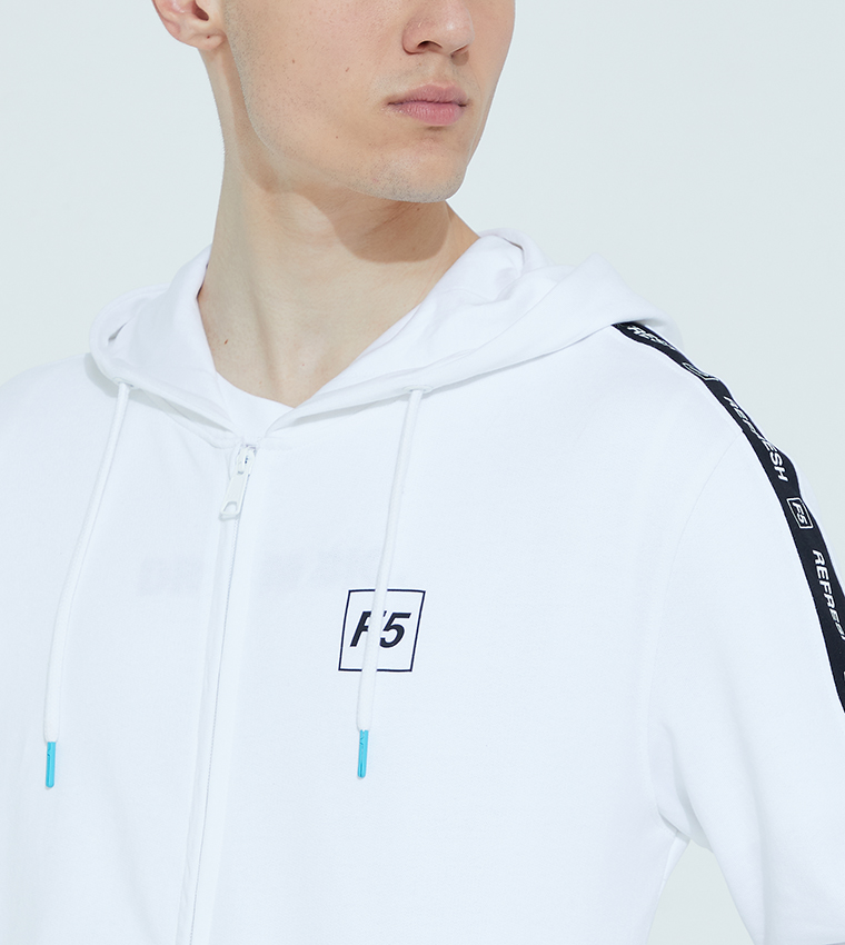 Logo Printed Hooded Jacket
