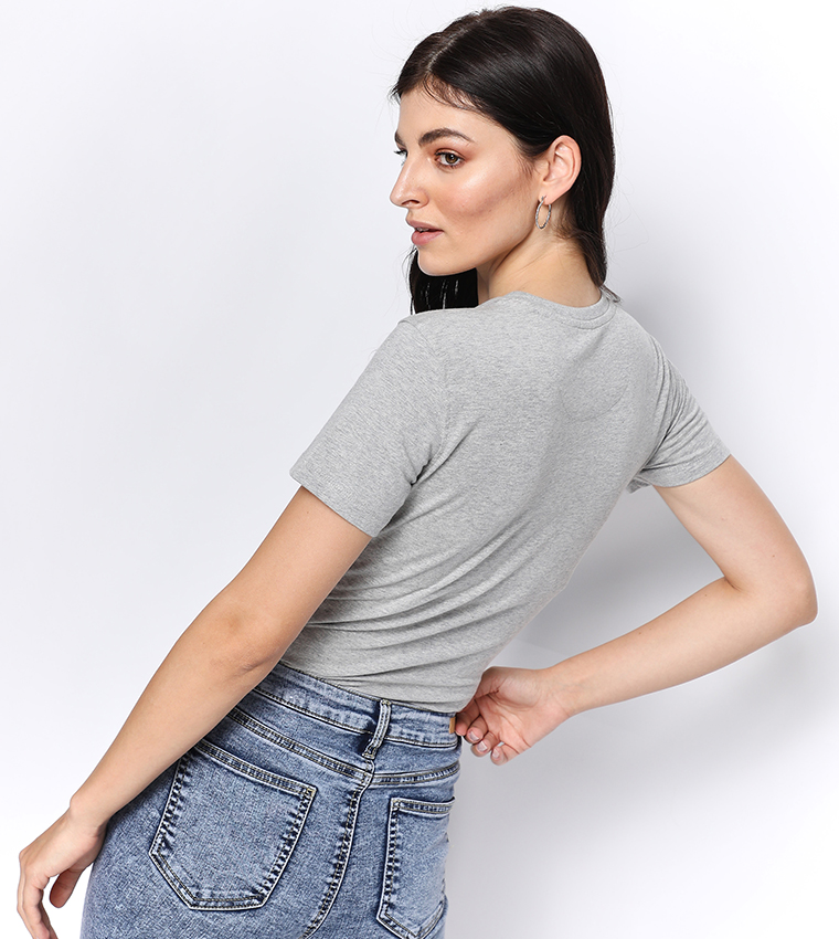 Logo Embroidered Short Sleeve T-Shirt - Grey BP L1365