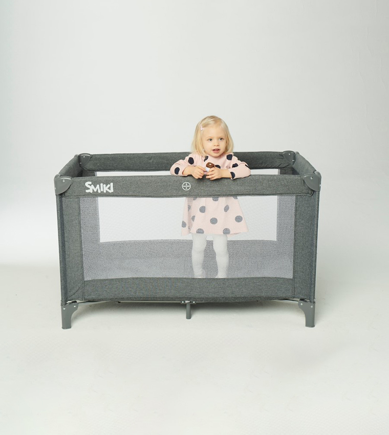 Baby Travel Cot - Blue Melange