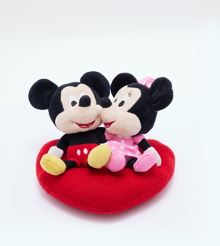 Disney Plush Mickey and Minnie Heart Plush Toy
