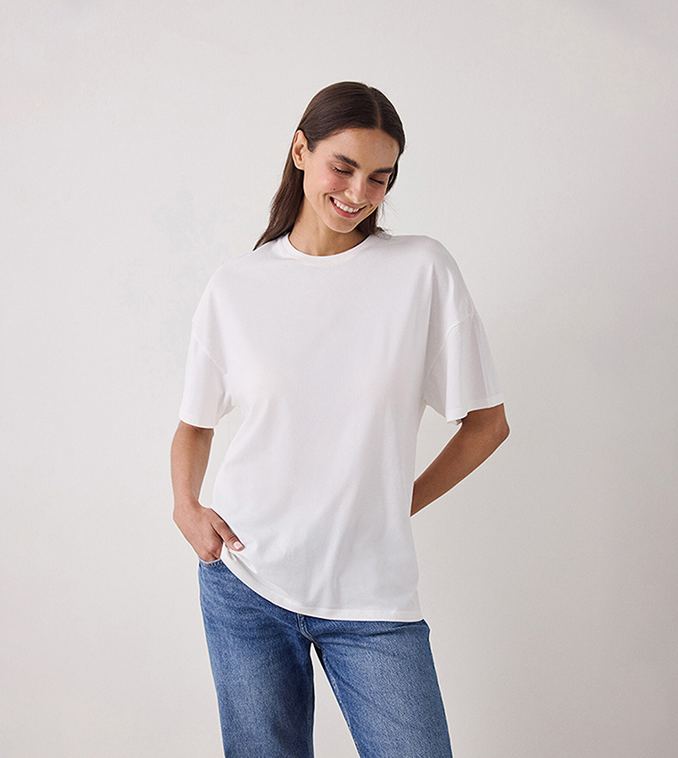 Penti  Short Sleeve T-Shirts - Off White Short Sleeve T-Shirts