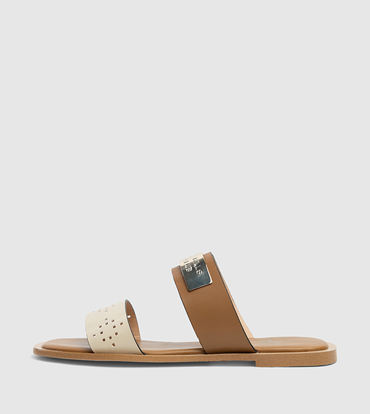 Logo Metal Flat Sandals