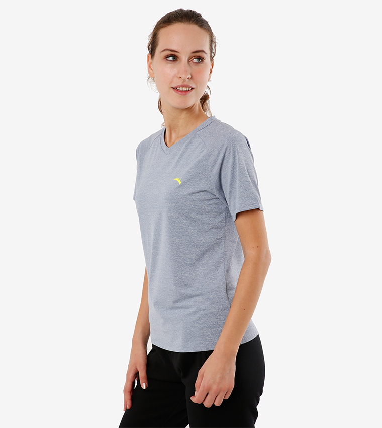 Anta  Short Sleeve T-Shirts - Blue Casual T-Shirts