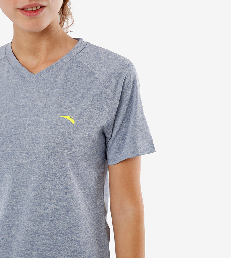 Anta  Short Sleeve T-Shirts - Blue Casual T-Shirts