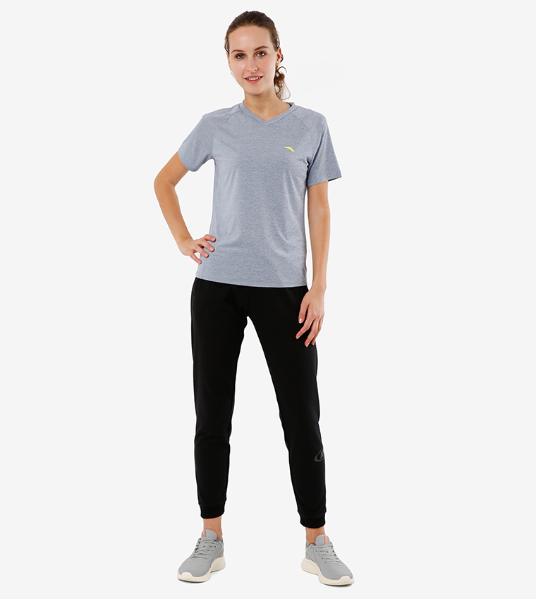 Anta  Short Sleeve T-Shirts - Blue Casual T-Shirts