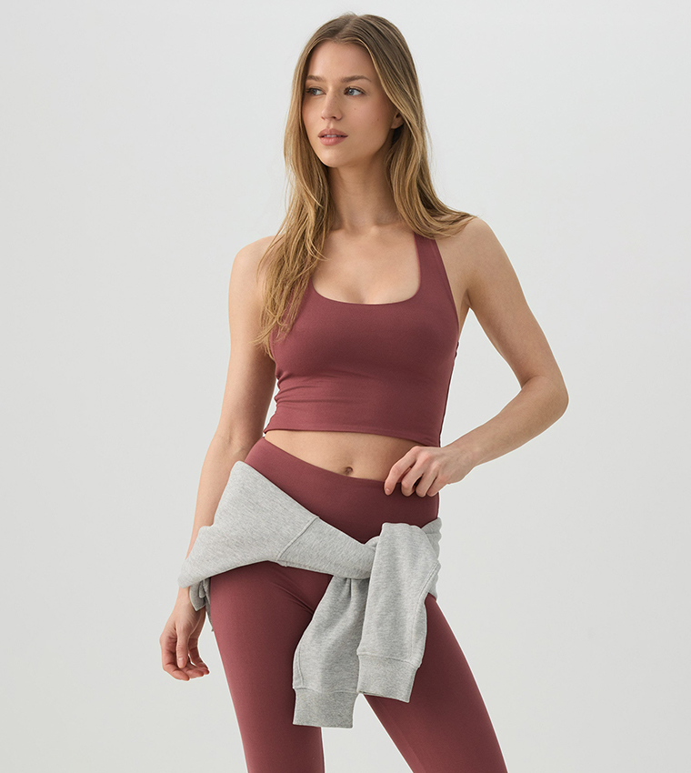 Solid Halterneck Cropped Top