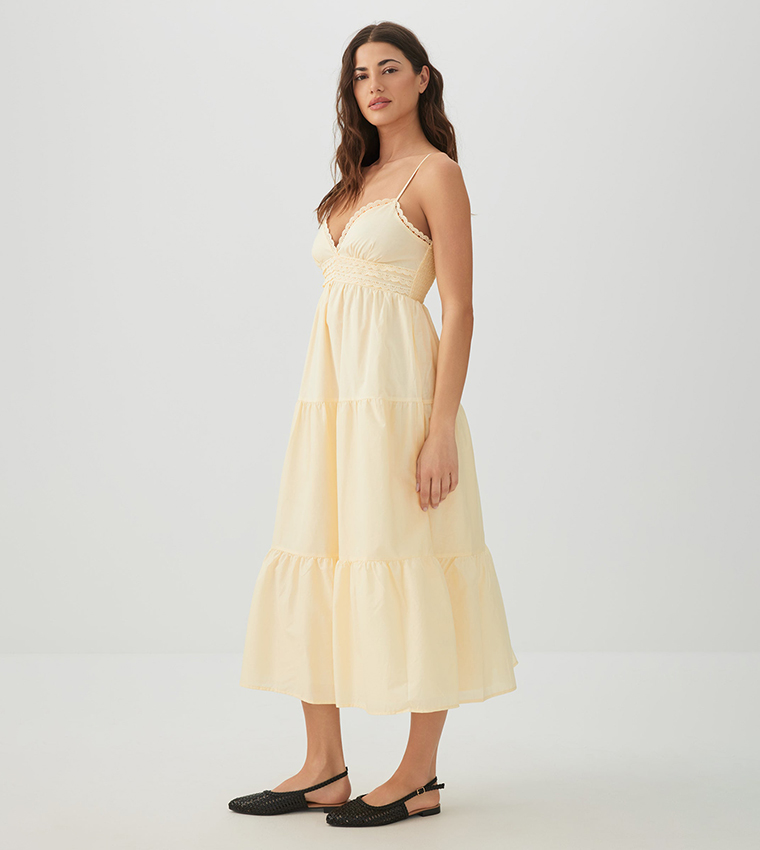 Smocked Strappy Maxi Dress
