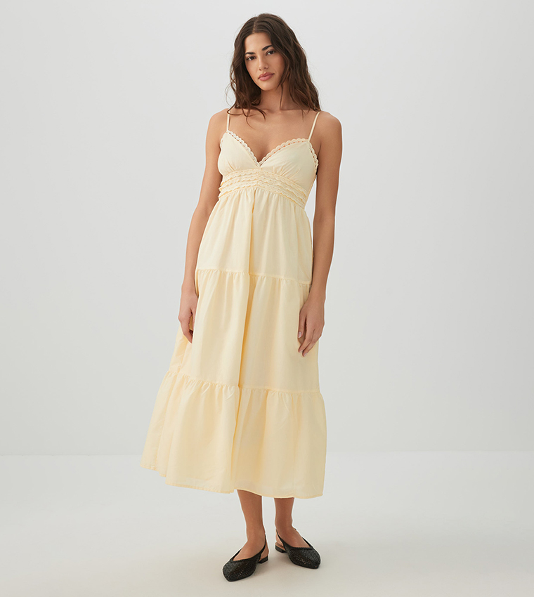 Smocked Strappy Maxi Dress