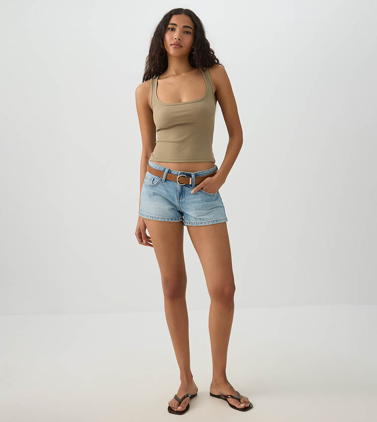 Ardene  Sleeveless Tops - Khaki Sleeveless Tops