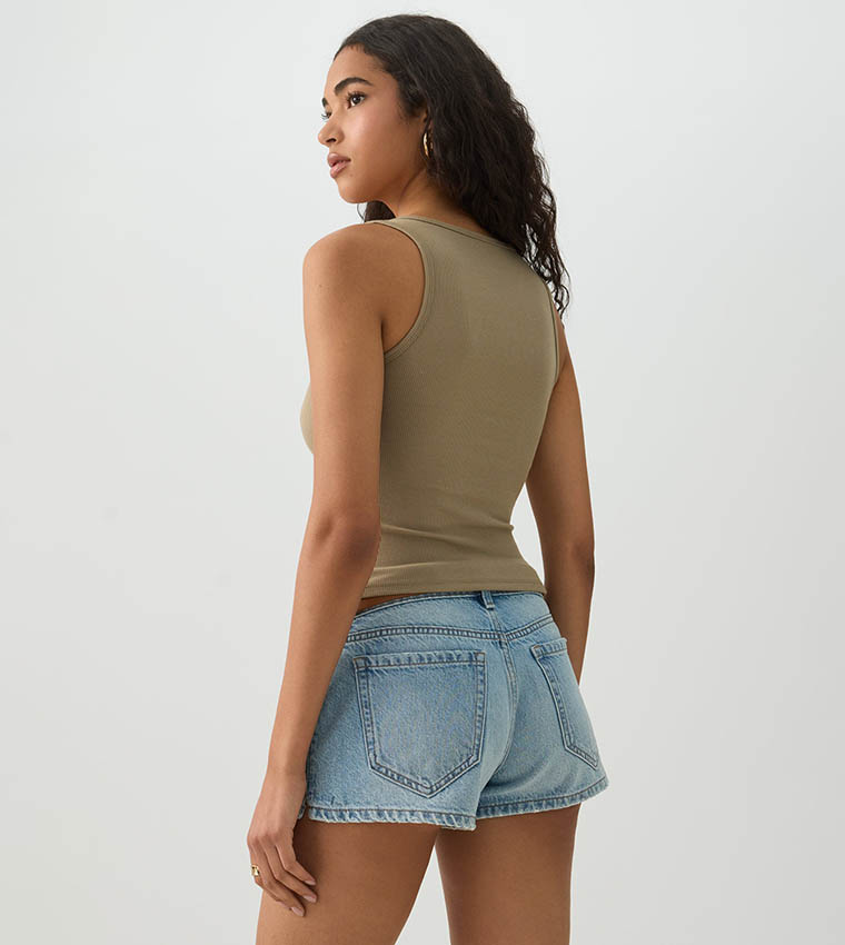 Ardene  Sleeveless Tops - Khaki Sleeveless Tops