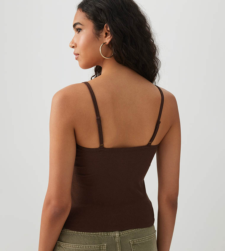 Ardene  Sleeveless Tops - Brown Sleeveless Tops
