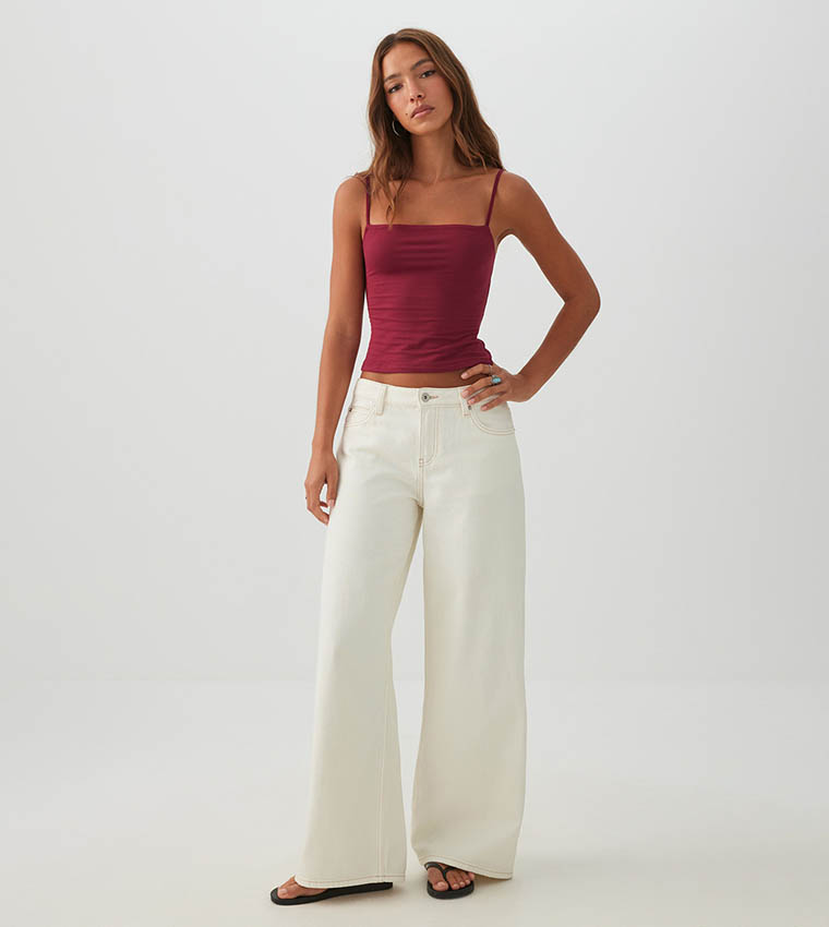Ardene  Sleeveless Tops - Burgundy Sleeveless Tops