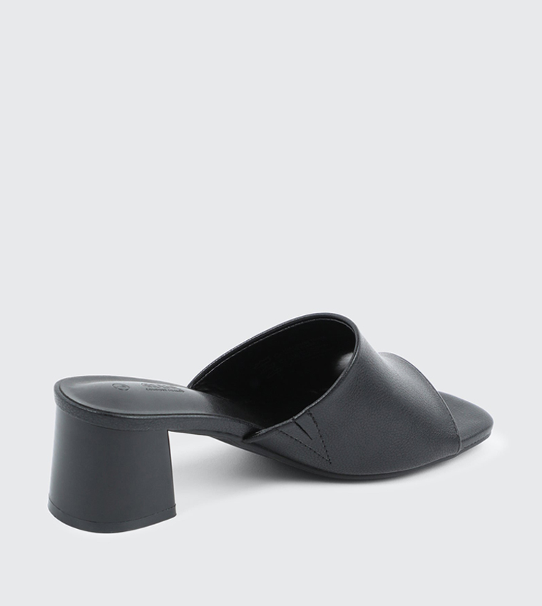 Textured Square Toe Heeled Sandals