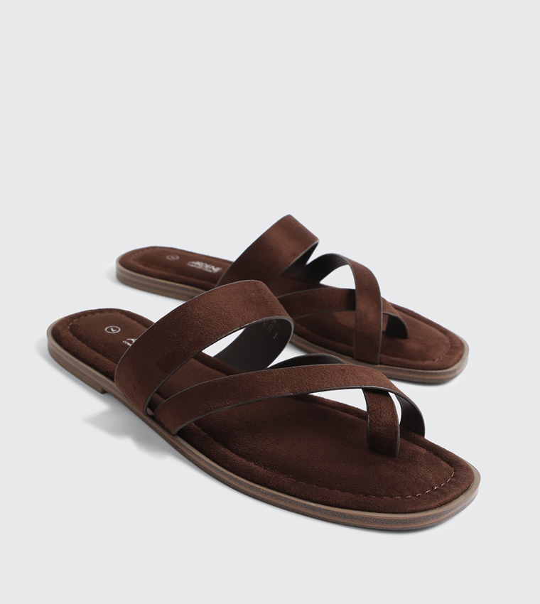 Ardene  Flat Sandals - Brown Flat Sandals